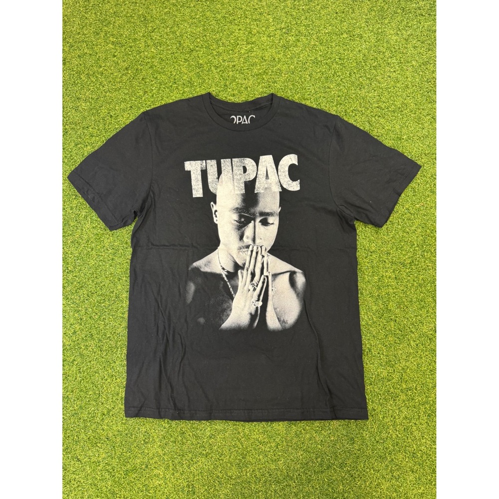 Tupac Shakur Graphic T-Shirt Mens Medium Black 2023 Amaru Entertainment Rap Tee